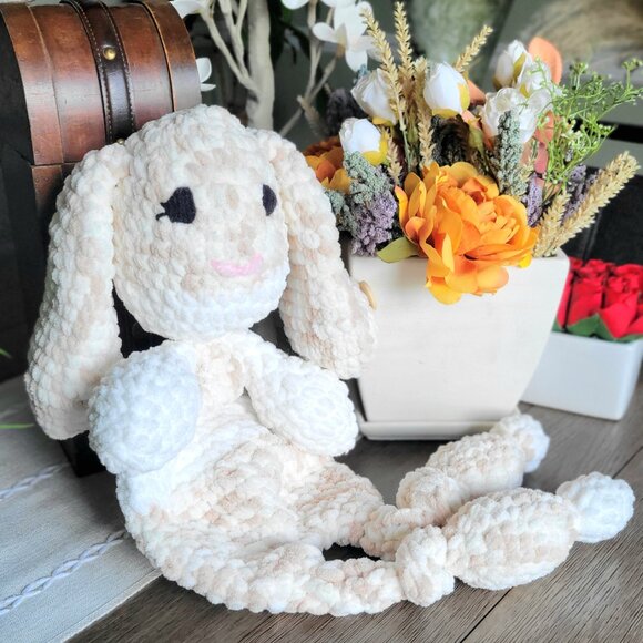 Hand Crochet Bunny/Snuggy/Lovee Baby Blanket - Picture 3 of 4